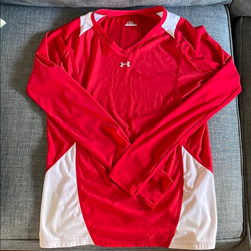 Red under armour athletic v neck